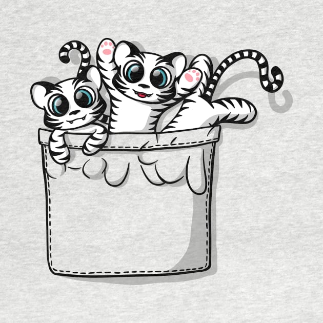 CUTE POCKET WHITE TIGERS by Beka